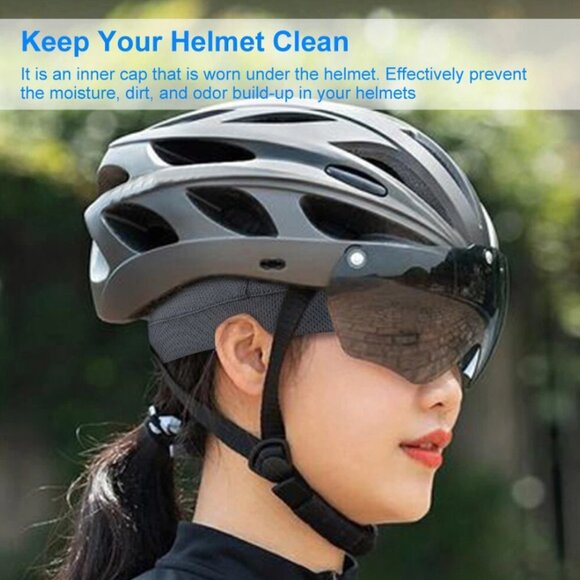 3x Helmet Liner Skull Cap Beanie Sweat Wicking Cycling Sport Quick-dry Hat Wrap - Picture 6 of 10